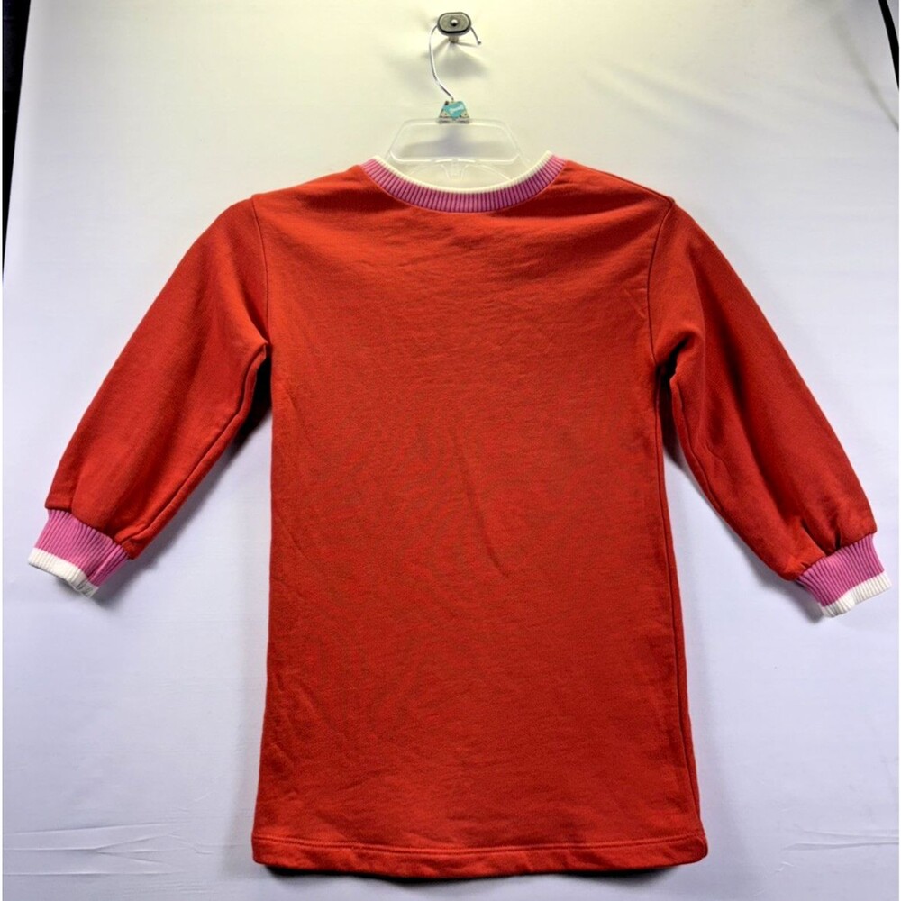 Hanna Anderson girls french terry dress sweatshirt poppy pink and orange 4 - Picture 2 of 9